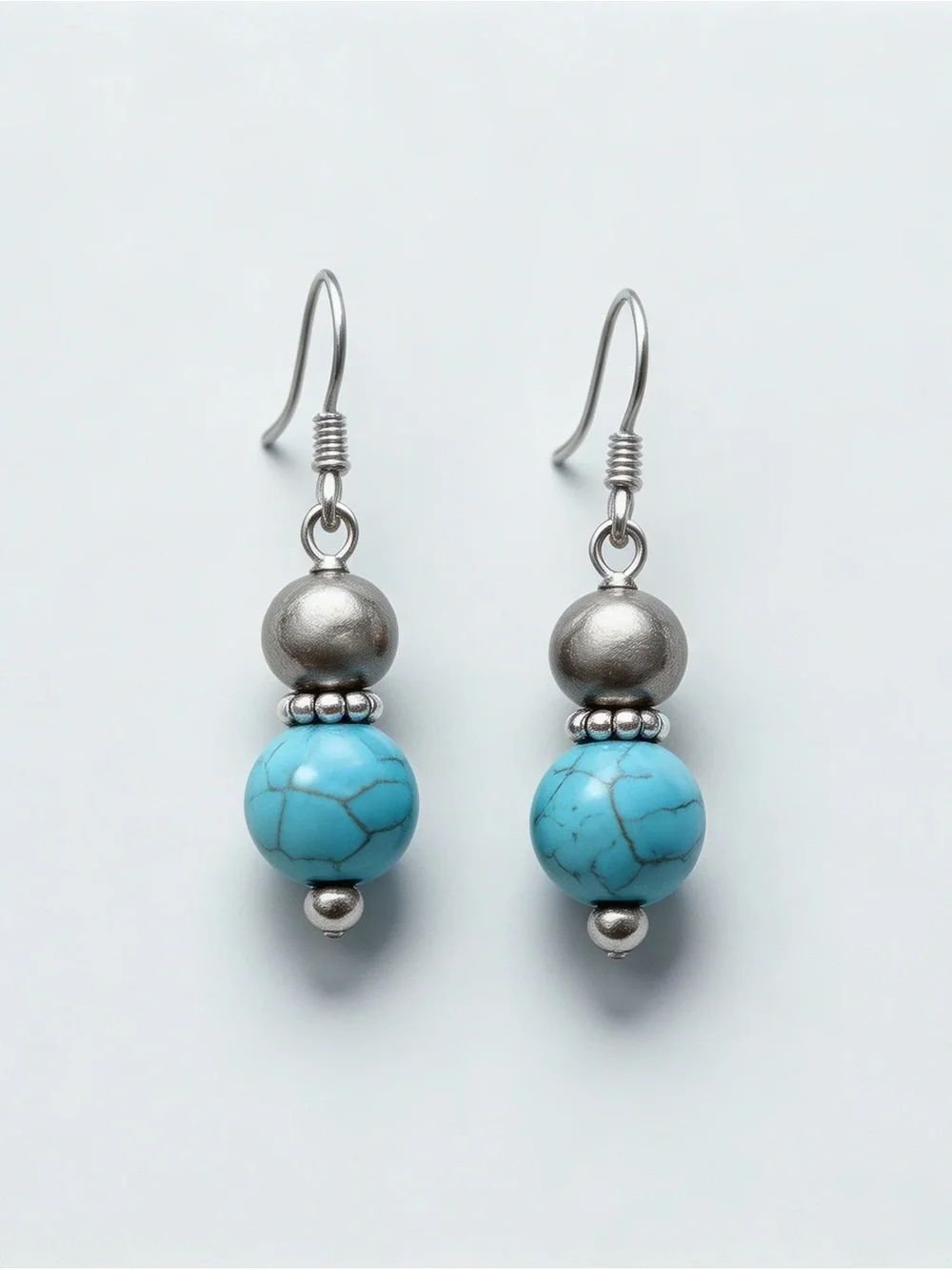Turquoise Bead Dangle Earrings Q1278